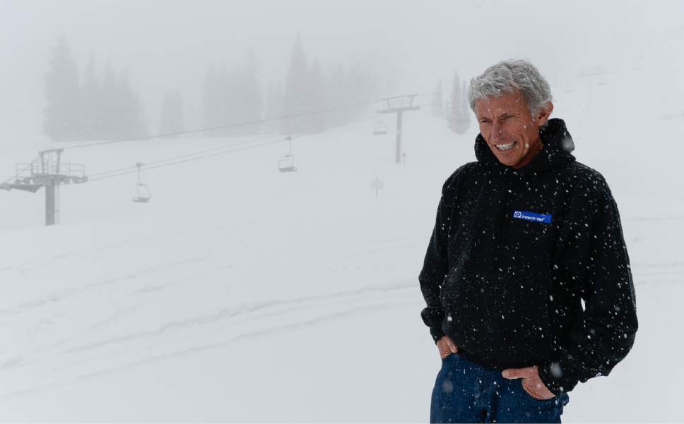 Francisco Kjolseth | The Salt Lake Tribune
Snow continues to fall in late April as Onno Wieringa, 67, completes his last season as general manager at Alta Ski Area, a position he's held since1988.