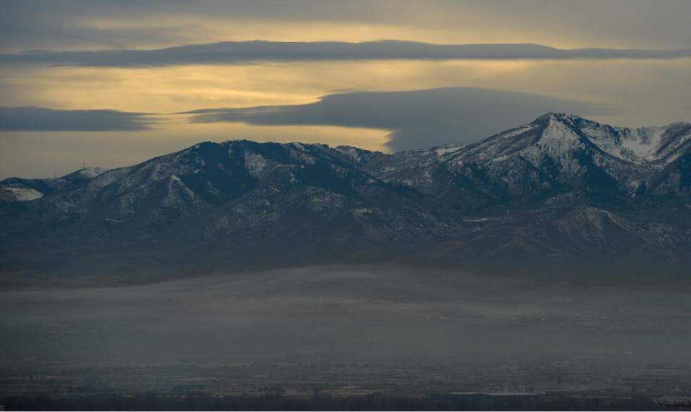 Francisco Kjolseth | The Salt Lake Tribune
Air quality in the Salt Lake valley deteriorates as a winter inversion that traps cold air in the low areas leaves a thickening layer of pollution on Monday, Dec. 7, 2015.