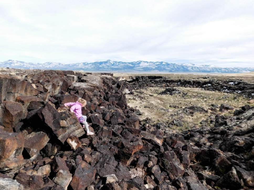 Erin Alberty  |  The Salt Lake Tribune


The writer's daughter climbs over a field of boulders near a lava tube March 7, 2017 on Tabernacle Hill near Meadow in Millard County.