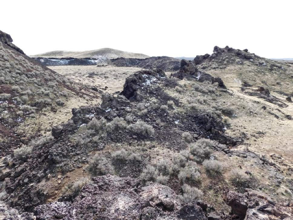Erin Alberty  |  The Salt Lake Tribune


The lava-shaped landscape of Tabernacle Hill is bleak but beautiful, with sea-green plants appearing between the black rocks March 7, 2017 near Meadow in Millard County.