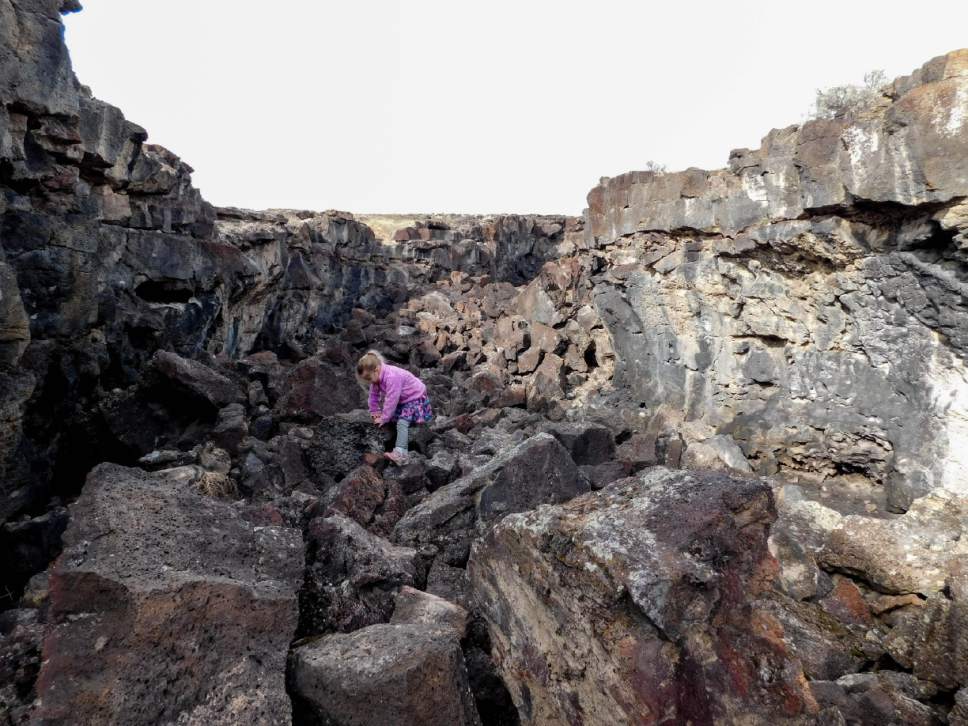 Erin Alberty  |  The Salt Lake Tribune


The writer's daughter climbs over a long boulder field outside of a lava tube March 7, 2017 on Tabernacle Hill near Meadow in Millard County.
