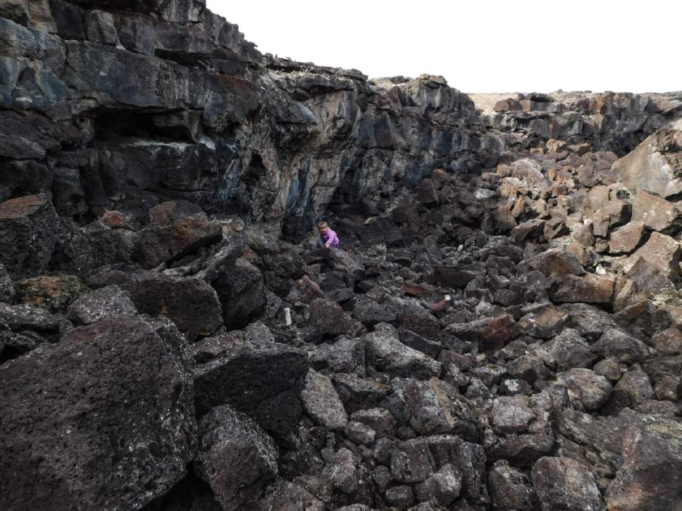 Erin Alberty  |  The Salt Lake Tribune


The writer's daughter climbs over a long boulder field outside of a lava tube March 7, 2017 on Tabernacle Hill near Meadow in Millard County.