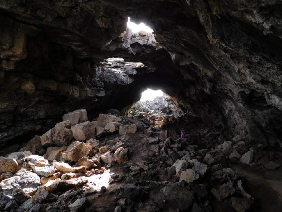 Erin Alberty  |  The Salt Lake Tribune


The writer's daughter approaches skylights in the ceiling of a lava tube March 7, 2017 on Tabernacle Hill near Meadow in Millard County.