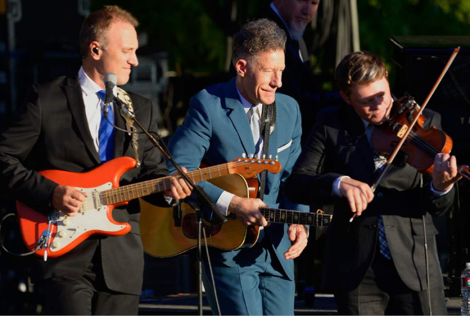 Leah Hogsten  |  The Salt Lake Tribune
Lyle Lovett and his Large Band entertain the crowd at Red Butte Garden, July 25, 2015.