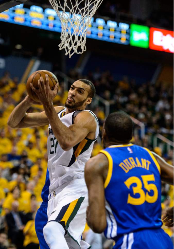 Steve Griffin  |  The Salt Lake Tribune


Utah Jazz forward Chris Johnson (23) rips down a rebound during game 4 of the NBA playoff game between the Utah Jazz and the Golden State Warriors at Vivint Smart Home Arena in Salt Lake City Monday May 8, 2017.