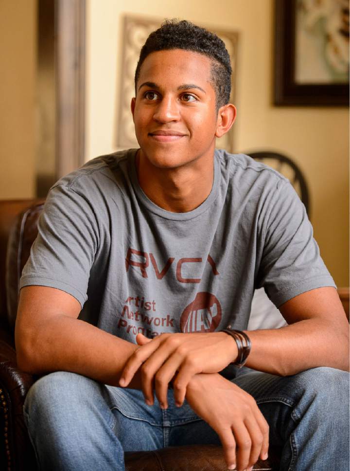 Trent Nelson  |  The Salt Lake Tribune
Lone Peak guard Frank Jackson is the best high school basketball player in the state and one of the top-20 recruits in the nation (ranked 14th overall by ESPN). As the summer before his senior season winds down, Jackson is weighing his many options and will soon pick from a list of schools that includes Duke, Stanford, Utah and BYU. Jackson was photographed at his home in Highland, Wednesday August 26, 2015.
