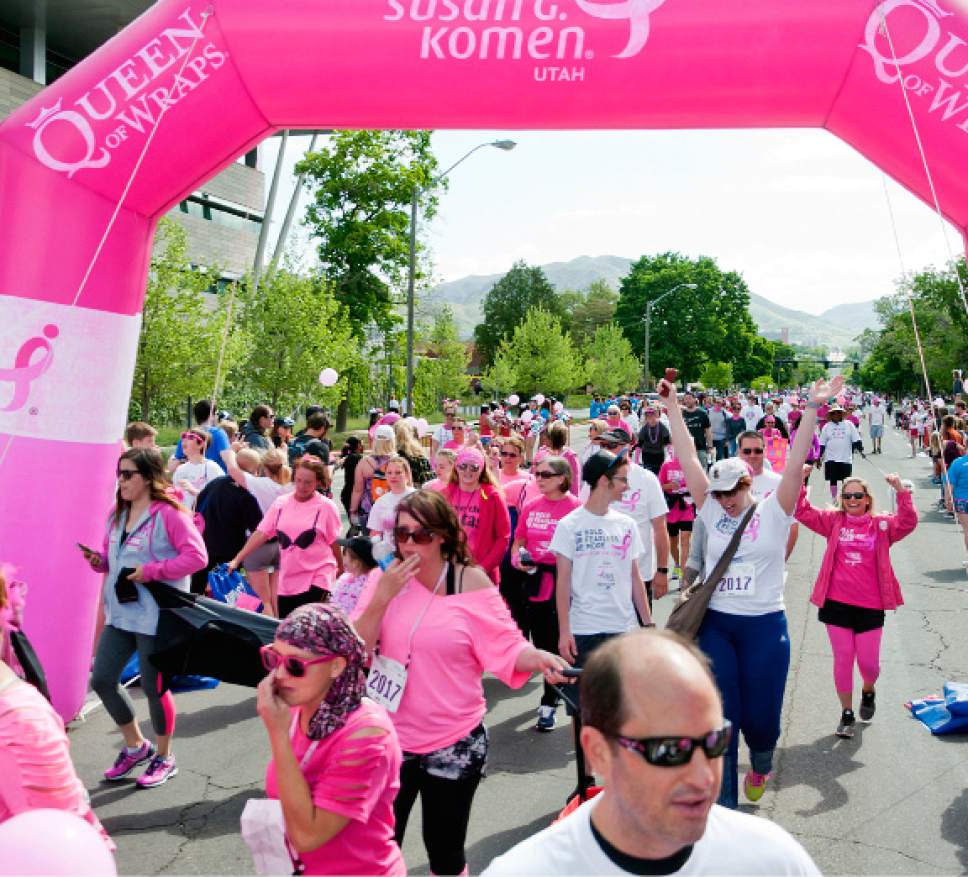 Michael Mangum  |  Special to The Tribune

Runners cross the finish line during the Susan G. Komen Race for the Cure in Salt Lake City on Saturday, May 13, 2017.