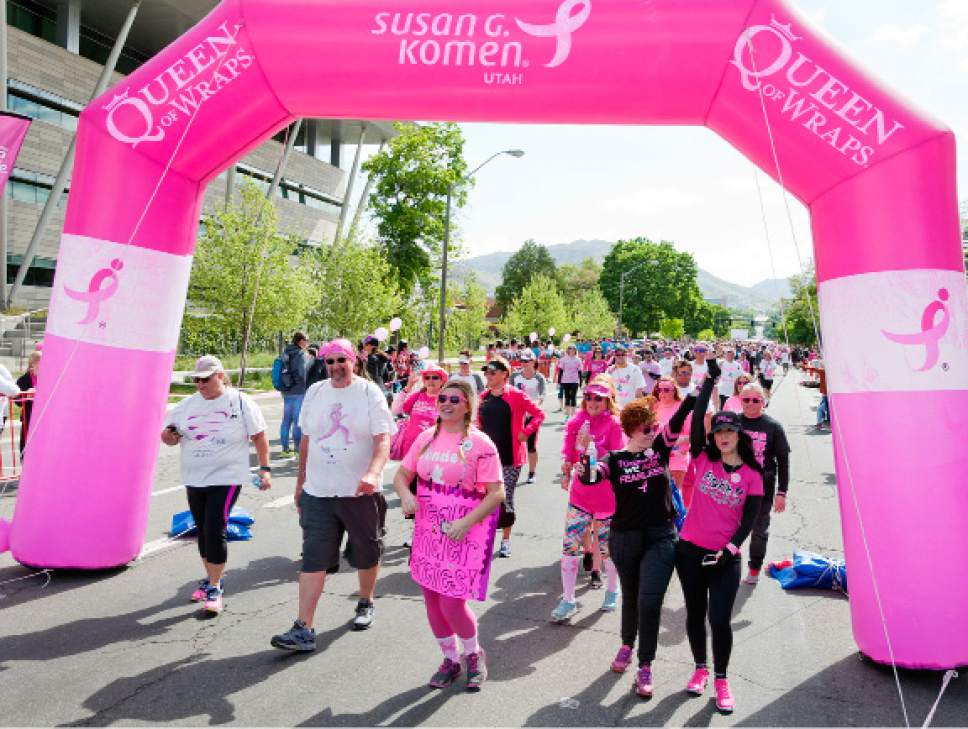 Michael Mangum  |  Special to The Tribune

Runners cross the finish line during the Susan G. Komen Race for the Cure in Salt Lake City on Saturday, May 13, 2017.