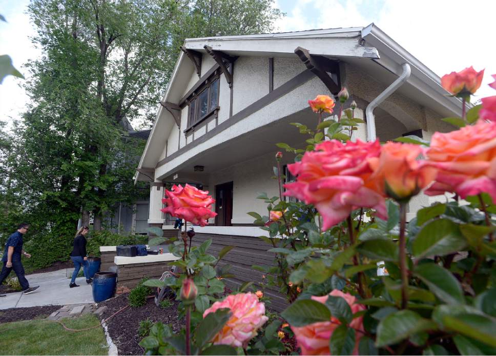 Al Hartmann  |  The Salt Lake Tribune
Old craftsman style house in Salt Lake's 9th and 9th neighborhood  is up for sale at $450.000.  The realty market is booming if you're a seller.  With a low number of listings on the market homes in desireable neighborhoods are moving quickly.