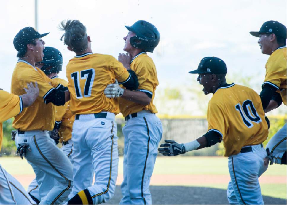 Rick Egan  |  The Salt Lake Tribune


Cottonwood celebrates their 2-1, 8th inning win over American Fork, in the 5A baseball quarterfinal between American Fork and Cottonwood in Kearns, Tuesday, May 23, 2017.
