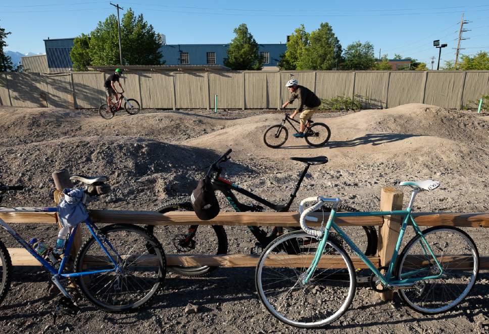 Francisco Kjolseth | The Salt Lake Tribune
People ride the new flow track at the City's newly constructed 900 South Bike Park at 905 South, 700 West in Salt Lake City.