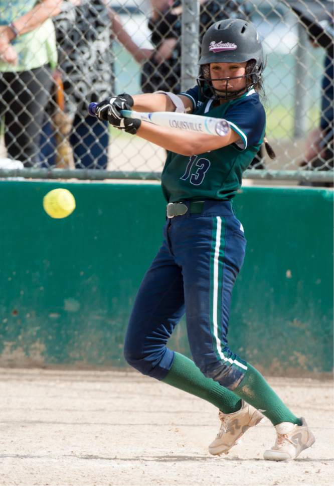 Rick Egan  |  The Salt Lake Tribune

Alaina Montanez lays down a bunt for Copperhills, in the 5A softball state semifinal game, between West and Copper Hills, in Taylorsville, Thursday, May 25, 2017.