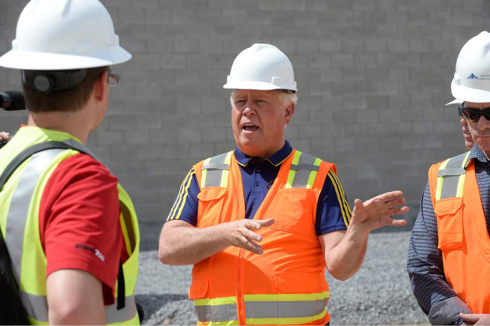 Scott Sommerdorf  |  The Salt Lake Tribune
RSL owner Dell Loy Hansen explains the features as he leads a tour of RSL's Herriman soccer complex in Herriman, Wednesday, May 24, 2017.