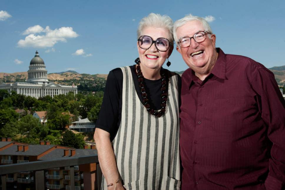 Chris Detrick | The Salt Lake Tribune 
Former Utah Jazz Coach Frank Layden and his wife Barbara pose for a portrait Wednesday July 27, 2011.