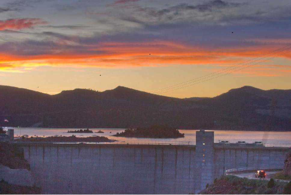 |  Tribune File Photo

The sunset at Flaming Gorge Dam on  Wednesday  August 17, 2011