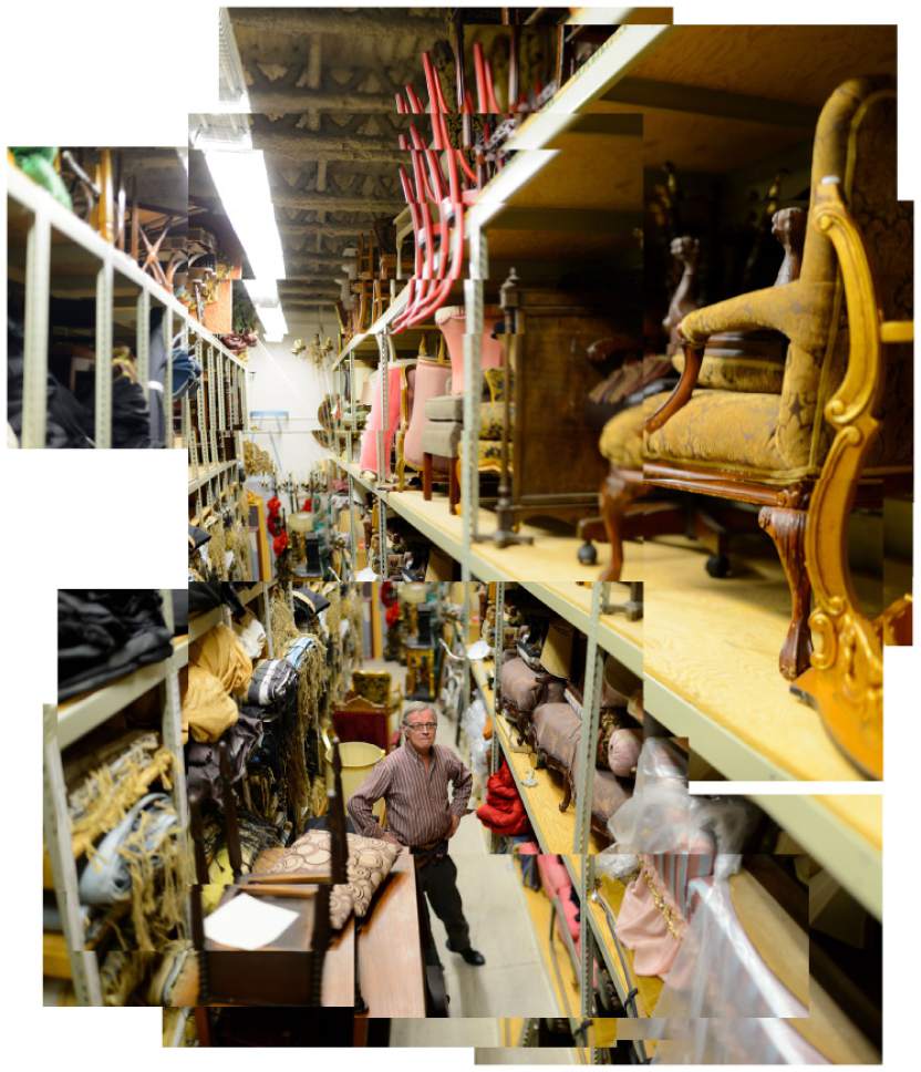 Trent Nelson  |  The Salt Lake Tribune
George Maxwell, Pioneer Theatre Company's longtime scenic designer, in a storage room for props, Tuesday, April 25, 2017.