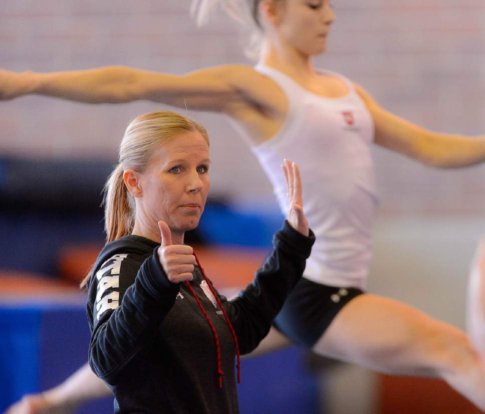 Trent Nelson  |  The Salt Lake Tribune
Utah gymnastics assistant coach Meredith Paulicivic at practice in Salt Lake City, Tuesday January 17, 2017.