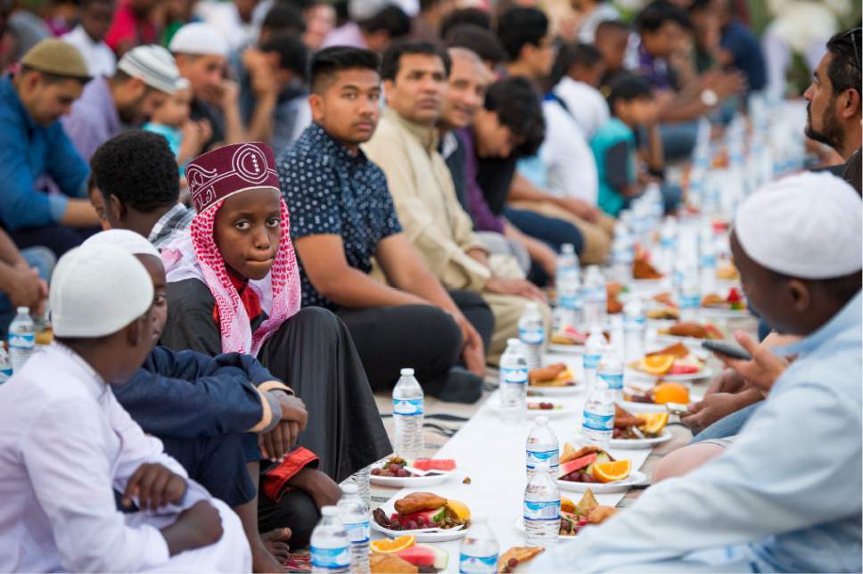 Alex Gallivan  |  Special to the Tribune


Muslims observe Breaking of Fast for Ramadan at sunset at the Khadeeja Islamic Center in West Valley City, Saturday, June 03, 2017.