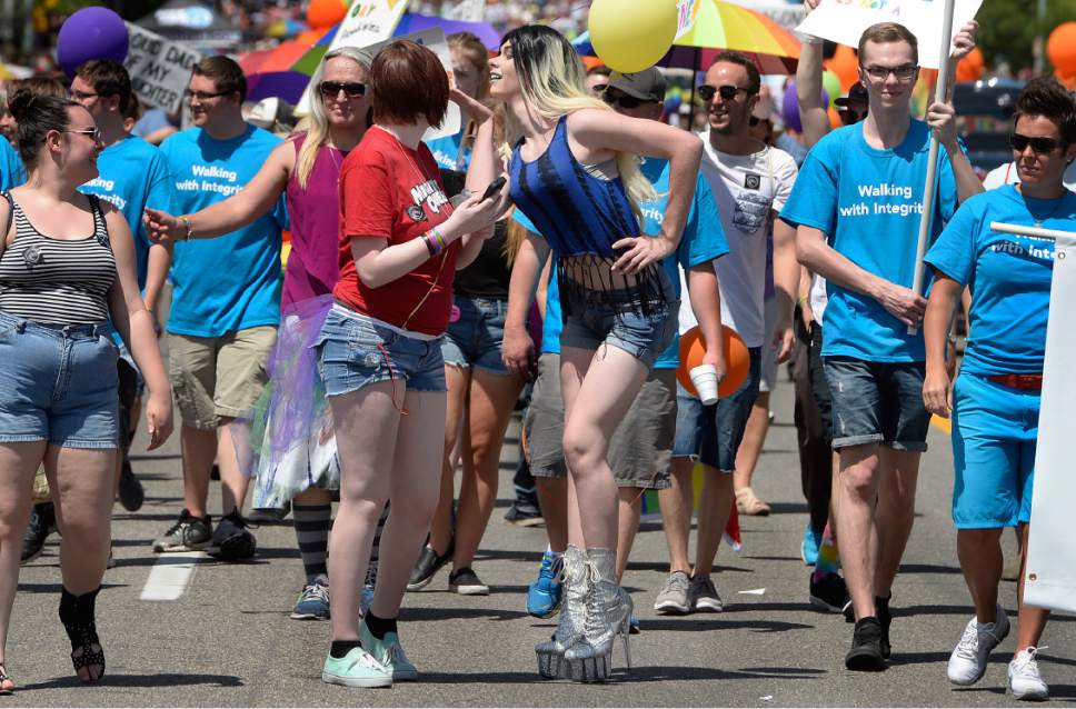 Scott Sommerdorf | The Salt Lake Tribune
During the Salt Lake City Pride parade, Sunday, June 4, 2017.