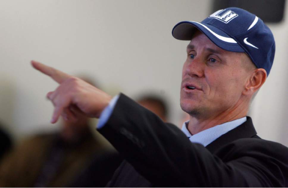 Francisco Kjolseth  |  Tribune file photo


Utah State University announces the hiring of defensive coordinator Gary Andersen as its new head coach as he takes media questions during an introduction at the Jim & Carol Laub Athletics Academics Complex in Logan on Thursday, Dec. 4, 2008.