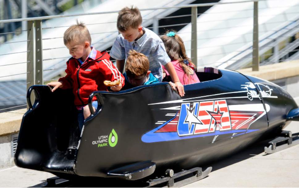 Steve Griffin  |  The Salt Lake Tribune



Children play in a bobsled as Park City and the Holcomb family and friends hold a memorial to honor Steve Holcomb the late 37-year-old Park City gold medalist bobsledder who passed away suddenly in Lake Placid last month. The remembrance was held in the summer pavilion at Utah Olympic Park Park City Saturday June 10, 2017.