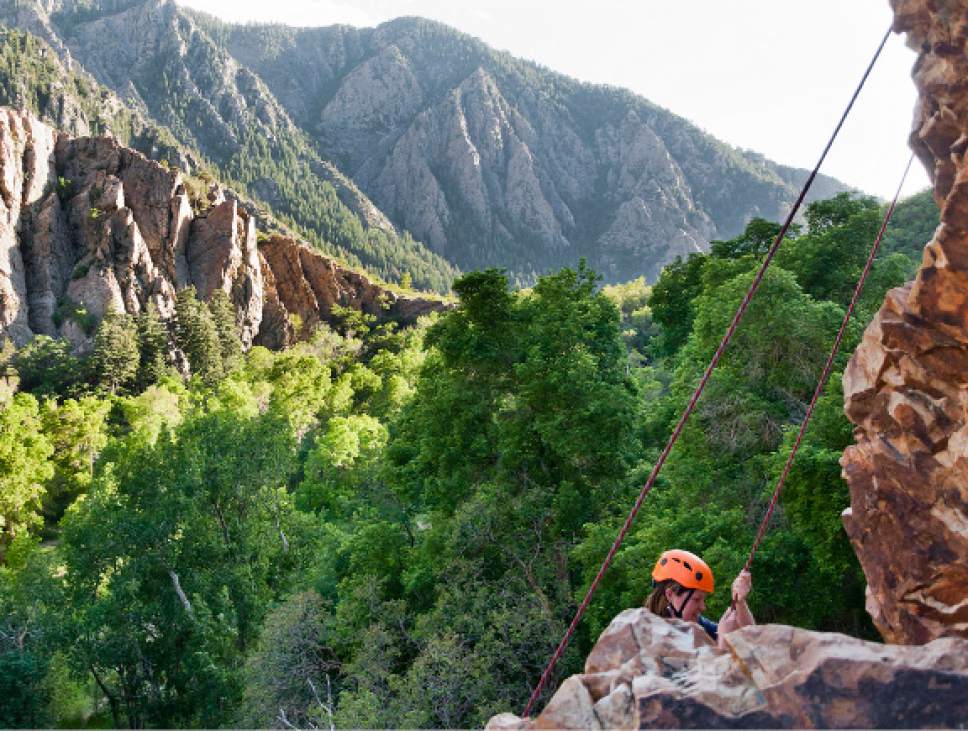 Michael Mangum  |  Special to the Tribune


Andrea Person, from Midvale, descends a rock face during a climbing event organized by Operation Climb On in Big Cottonwood Canyon on Saturday.