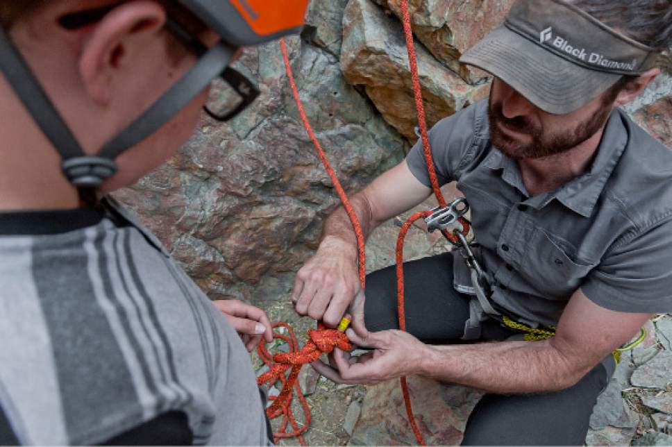 Michael Mangum  |  Special to the Tribune


Nick Musso, one of the organizers of Operation Climb On, ropes in Brock Person during a rock climbing event in Big Cottonwood Canyon on Saturday, June 10, 2017.