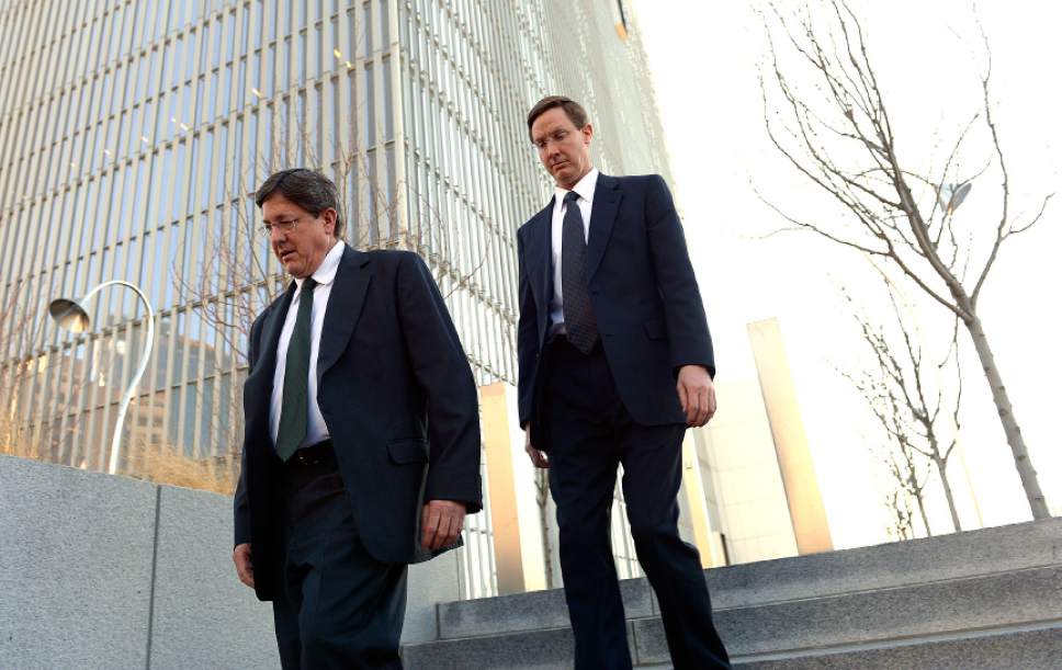 Leah Hogsten  |  Tribune file photo
Left to right: Lyle Jeffs and Nephi Jeffs appeared in U. S. District Court in Salt Lake City, Wednesday, January 21, 2015, in connection with a lawsuit filed by the U.S. Department of Labor. Both men are brothers of Warren Jeffs, leader of the Fundamentalist Church of Latter-Day Saints.  The U.S. Attorneyís Office for Utah says  Warren Jeffs, now imprisoned in Texas, has named Nephi Jeffs the new bishop of Hildale, Utah, and Colorado City, Ariz.
