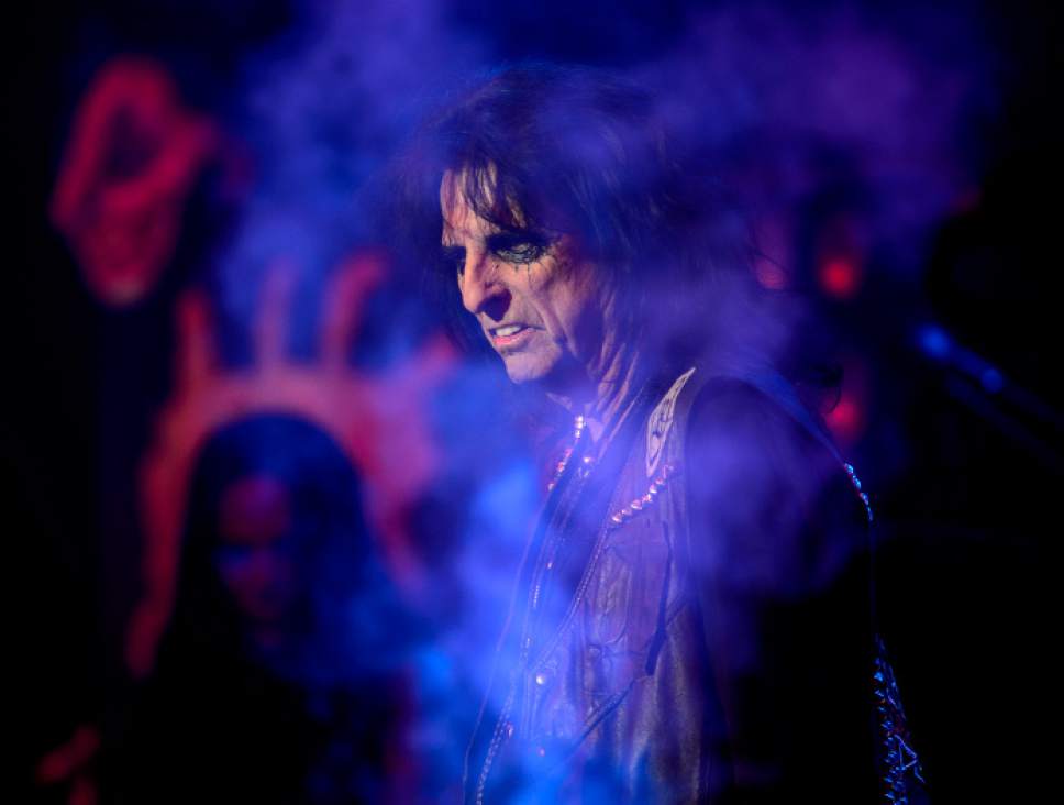 Steve Griffin  |  The Salt Lake Tribune



Rock legend Alice Cooper entertains the crowd as he brings his acclaimed music and horror-theater show to Kingsbury Hall in Salt Lake City on Tuesday, June 13, 2017. Cooper's latest album, "Paranormal," is set for a July 28 release date in Salt Lake City Tuesday June 13, 2017.