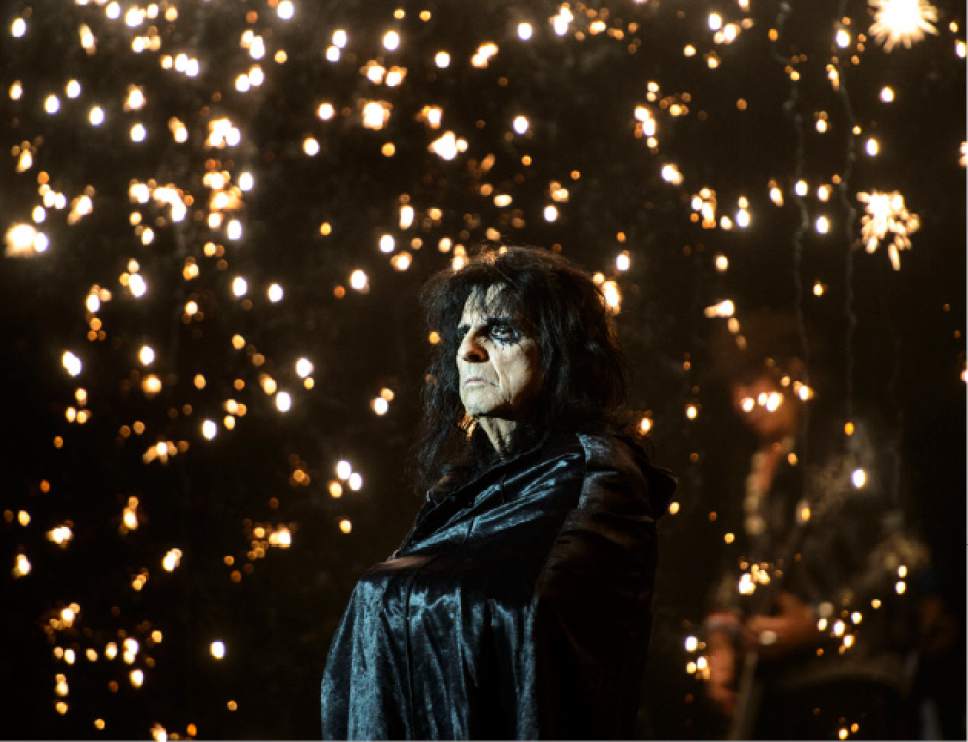 Steve Griffin  |  The Salt Lake Tribune



Rock legend Alice Cooper takes the stage as he brings his acclaimed music and horror-theater show to Kingsbury Hall in Salt Lake City on Tuesday, June 13, 2017. Cooper's latest album, "Paranormal," is set for a July 28 release date in Salt Lake City Tuesday June 13, 2017.