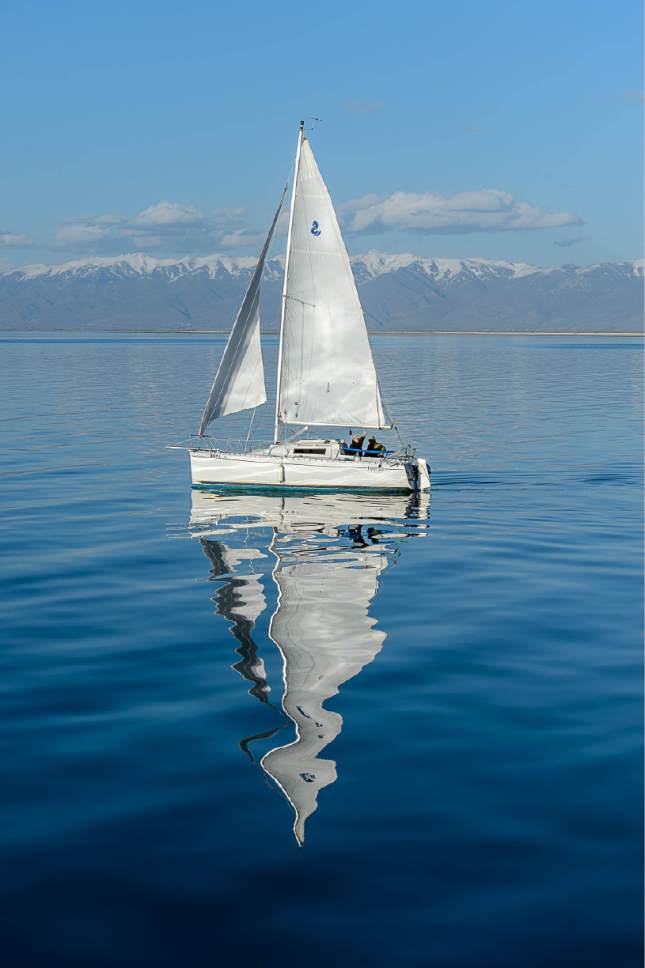 Trent Nelson  | Tribune file photo
A sailboat on the Great Salt Lake in 2015. Subsequent years of drought and low water levels have greatly reduced sailing on the lake, but yachting enthusiasts and environmentalists are hopeful a wet winter will help Utah's largest body of water bounce back.