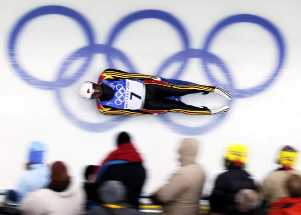 Trent Nelson | Tribune file photo
German luger Albert Karsten competes at at the Utah Olympic Park in Park City during the 2002 Olympic Winter Games.