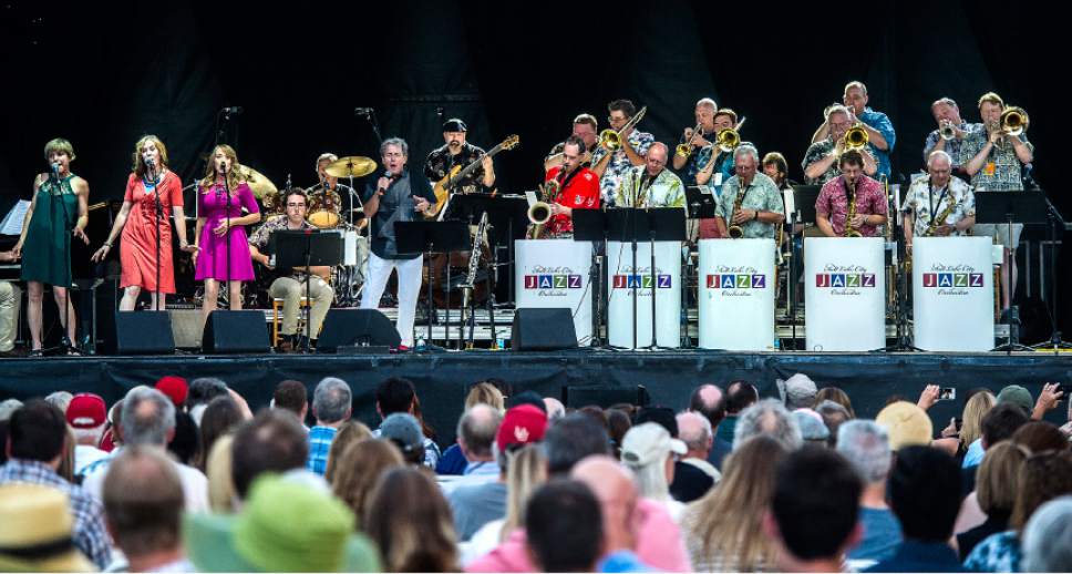 Chris Detrick  |  The Salt Lake Tribune
Members of the Salt Lake City Jazz Orchestra perform at the Utah Arts Festival Friday, June 23, 2017.