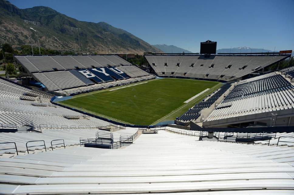 Francisco Kjolseth | The Salt Lake Tribune
LaVell Edwards stadium will be celebrating its  35th anniversary this season since it was renovated in 1982.