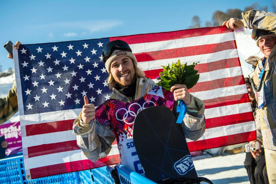 Chris Detrick  |  The Salt Lake Tribune

Sage Kotsenburg, of Park City, poses for a portrait after winning in the Men's Slopestyle Finals at the Rosa Khutor Extreme Park during the 2014 Sochi Olympic Games Saturday February 8, 2014. Kotsenburg won the gold medal with a score of 93.50.