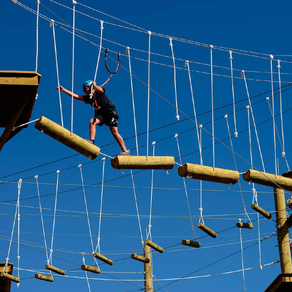 Trent Nelson  |  The Salt Lake Tribune
The ropes course at the National Ability Center in Park City, Tuesday June 20, 2017. With help from the Utah Office of Outdoor Recreation, Governor's Office of Economic Development and Intermountain Healthcare, the National Ability Center has expanded its ropes course.