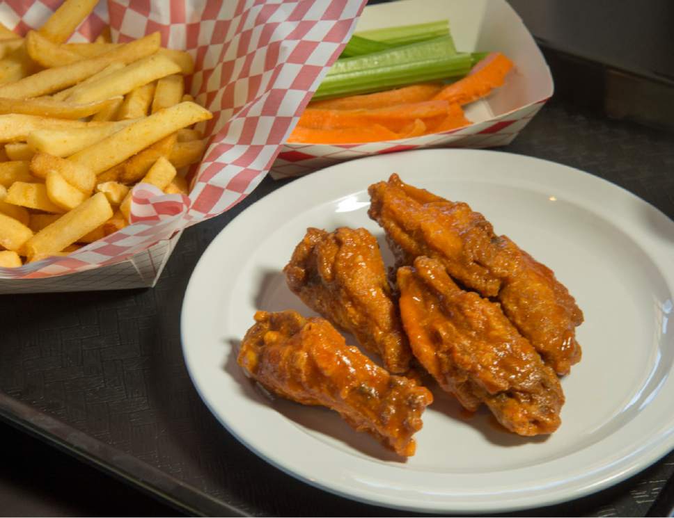 Rick Egan  |  The Salt Lake Tribune
Chicken! That's what's on the menu at Stellar Wings in South Salt Lake. From chicken wings and sandwiches to salads and the must-try galactic chicken fries. Pictured, the chicken wings combo.
