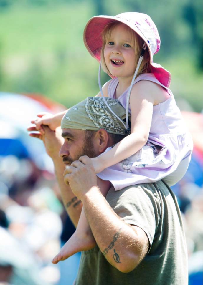 Rick Egan  |  The Salt Lake Tribune

Amanita Sandoval, 3, dances to the music of Too Slim and theTaildraggers, at Snowbasin Resort during the Blues Brews and BBQ on the lawn at Earl's Lodge, Sunday, July 2, 2017.