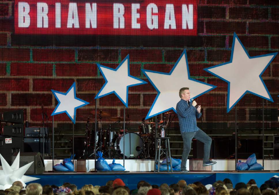 Rick Egan  |  The Salt Lake Tribune

Brian Regan performs at The Stadium of Fire, at Lavell Edwards Stadium, Saturday, July 1, 2017.