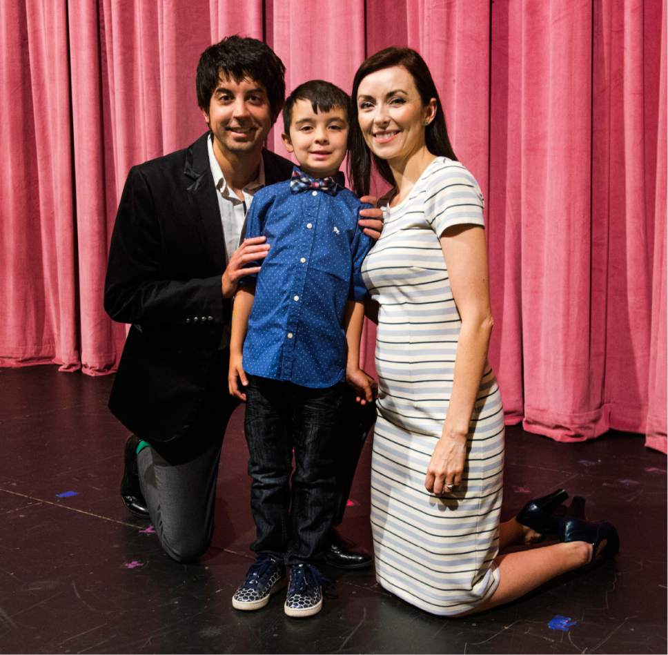 Rick Egan  |  The Salt Lake Tribune

Stefan Espinosa, Vanessa Ballam and their son Sebastian at the Utah Theatre in Logan.