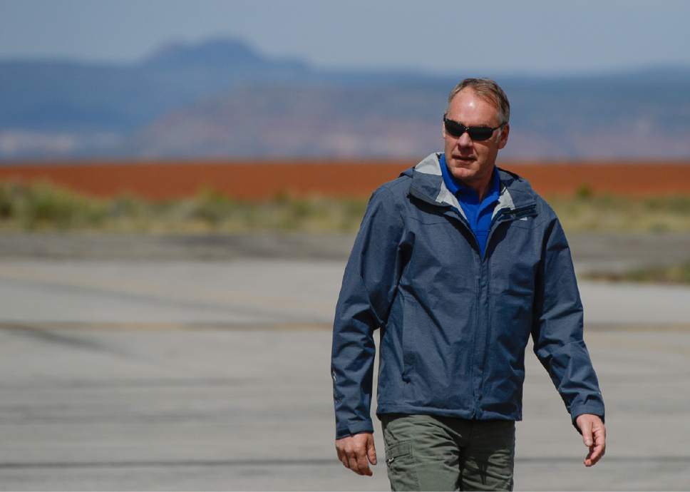 Francisco Kjolseth | Tribune file photo
Interior Secretary Ryan Zinke during a May visit to Blanding, Utah. On Thursday, Zinke signed an order aimed at streamlining approval of oil and gas drilling permits on federal lands.