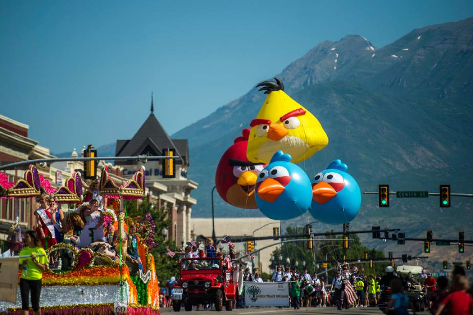 Chris Detrick  |  The Salt Lake Tribune
Floats participate in the annual Freedom Festival Grand Parade in downtown Provo Tuesday, July 4, 2017.