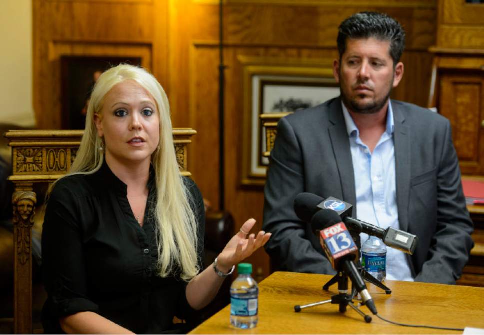 Steve Griffin  |  The Salt Lake Tribune


Heather Leyva and Robert Face of West Coast Towing, talk about a suit that their attorney Robert Sykes is filing for them against UHP and UDOT alleging favoritism in how it calls for heavy tow trucks. They outlined the case during a press conference at his law offices in Salt Lake City Monday July 10, 2017.