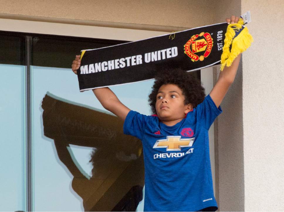 Rick Egan  |  The Salt Lake Tribune

A young Manchester United fan shows his support, as Real Salt Lake played Manchester United in a friendly game at Rio Tinto Stadium, Monday, July 17, 2017.