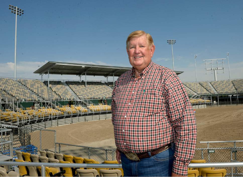 Al Hartmann  |  The Salt Lake Tribune
Days of 47 chairman Kem Gardner looks over the nearly completed Days of 47 Arena at the Utah State Fairpark Friday July 14.