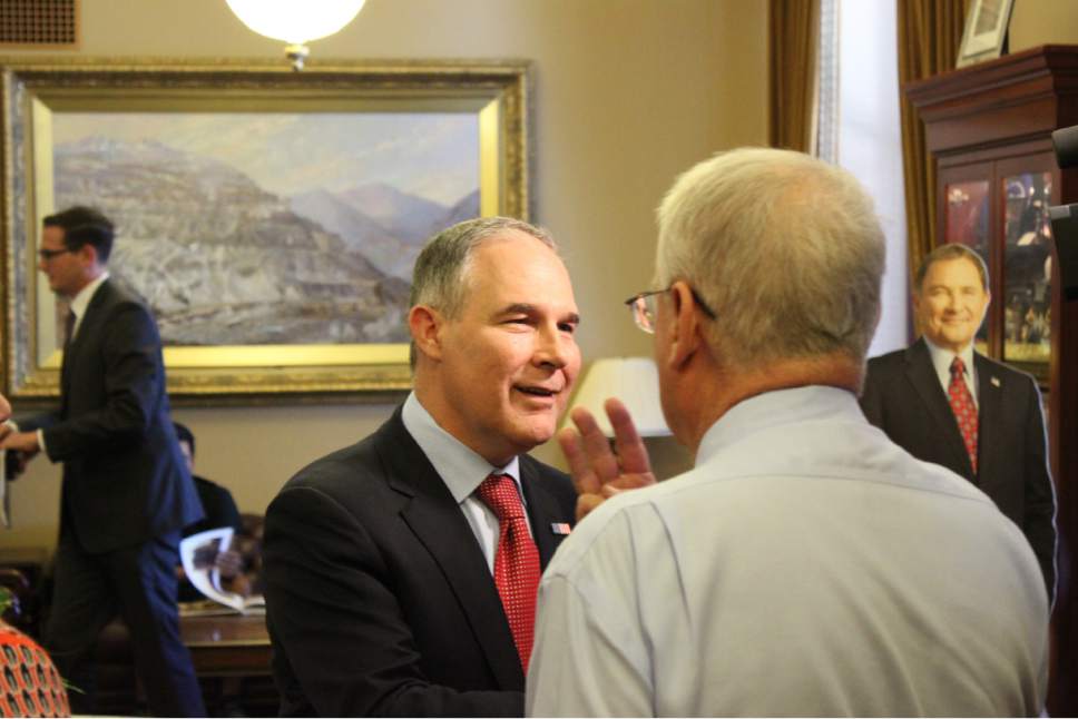 |  Courtesy

Scott Pruitt, the EPA administrator, during a brief visit to Utah on Tuesday, July 18, 2017.