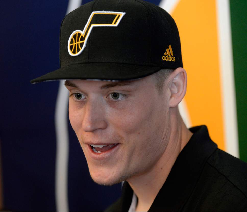 Al Hartmann  |  The Salt Lake Tribune
Jonas Jerebko, new Jazz player, meets the media for the first time in Salt Lake City Tuesday July 18.  He's a Swedish-born power forward who grew up a fan of the Utah Jazz.