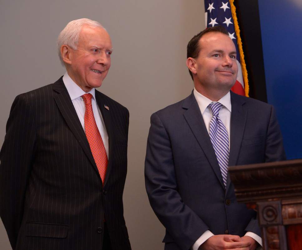 Leah Hogsten  |   Tribune file photo
Sens. Orrin Hatch and Mike Lee advocate the Republican plan B on health care: repeal Obamacare but delay its effective date two years. Republicans, though, don't have enough votes to pass such a bill.