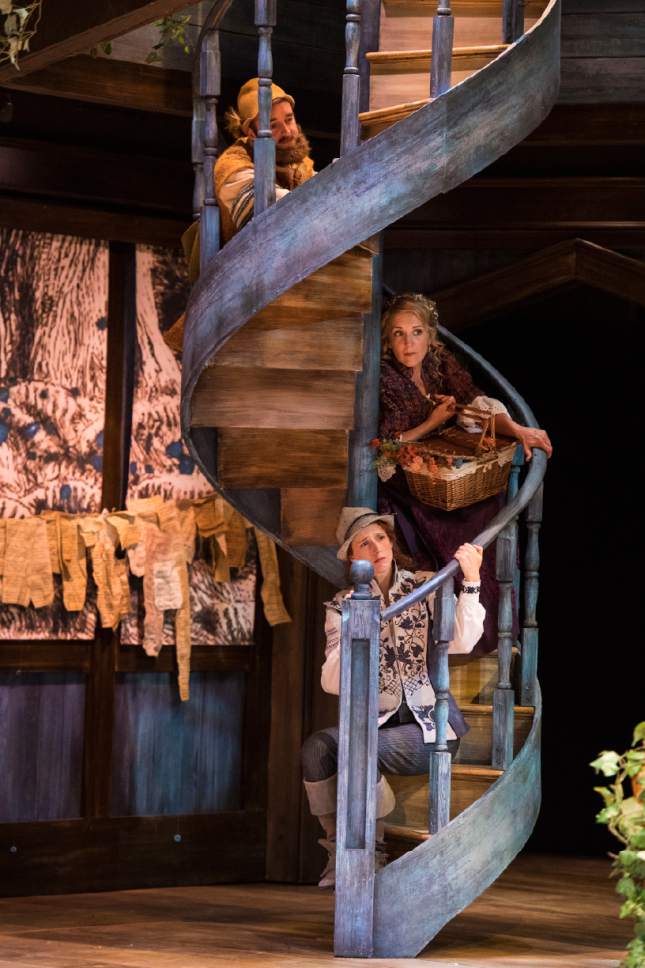 Karl Hugh  |  Utah Shakespeare Festival


Jack Lafferty, top, as Corin, Susanna Florence as Celia, and Cassandra Bissell as Rosalind in the Utah Shakespeare Festivalís 2017 production of As You Like It.