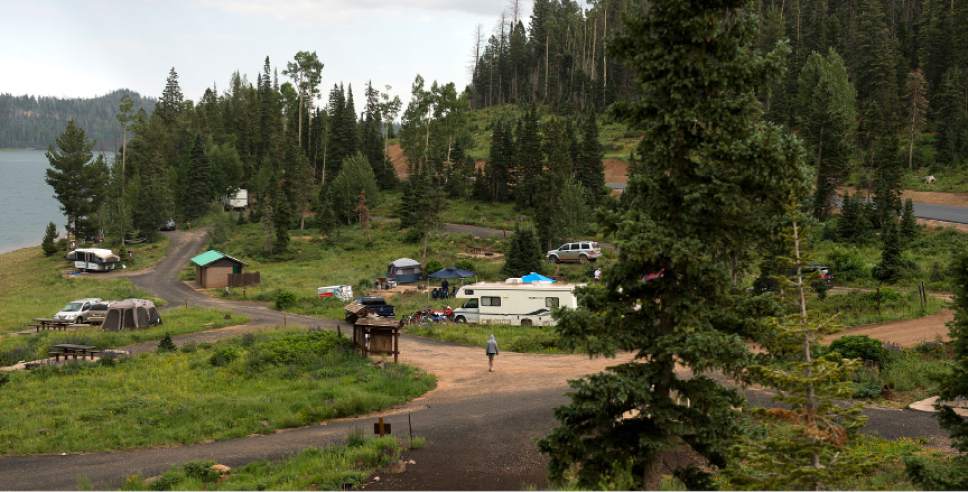 Leah Hogsten  |  The Salt Lake Tribune
 Navajo Lake campground, located on Cedar Mountain, Kane County at an elevation 9,250 feet. Navajo Lake is fed by snowmelt and ground water through numerous springs and lava tubes on the Markagunt Plateau.